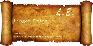 Linges Erina névjegykártya